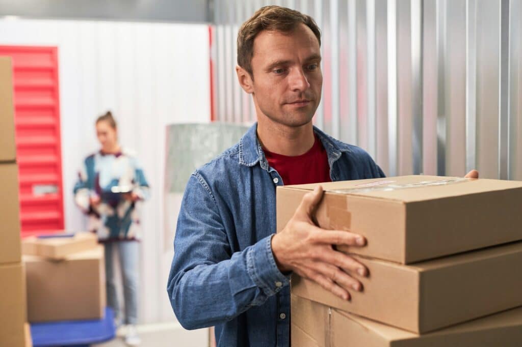 Mover Helping Client of Self-Storage